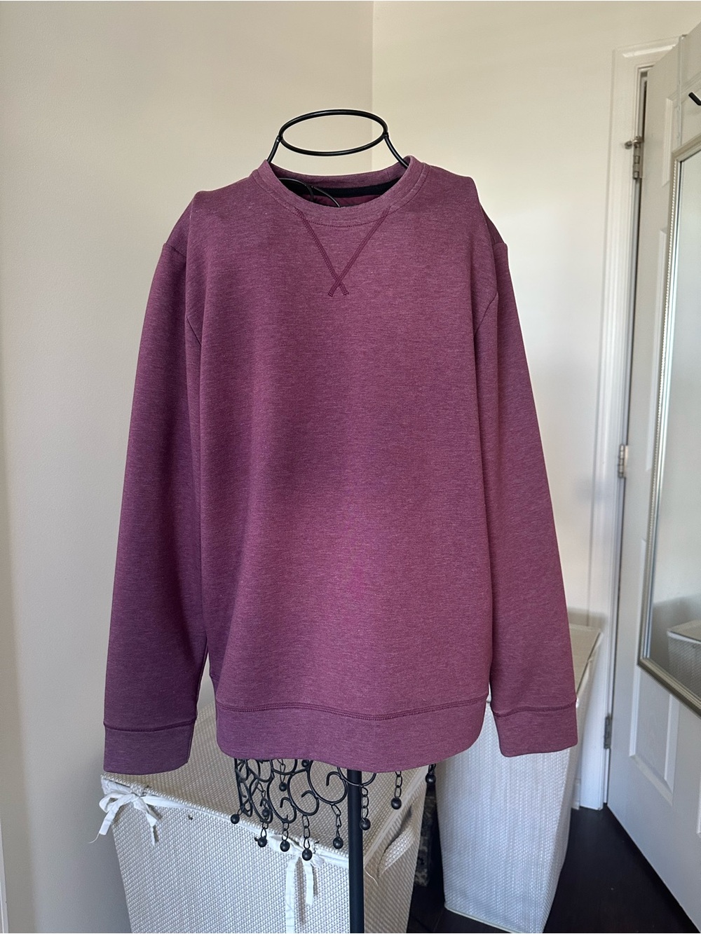 Thermal Crewneck Sweatshirt in Plum